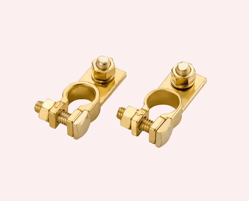 Heavy-Duty Brass Stud Terminal for Electrical Grounding and Distribution, Precision Threaded Stud Connector with Nickel Plating, Corrosion-Resistant Brass Terminal for Industrial Applications